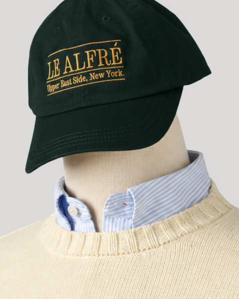 Le Alfré Upper East Side Hunter Green Throwback Cap