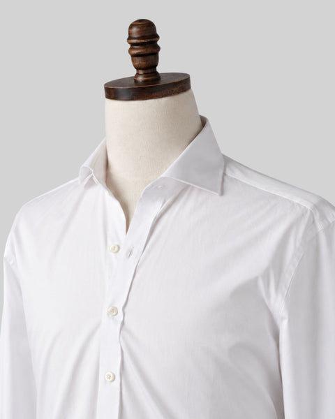 White Broadcloth Spread Collar Dress Shirt