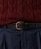 Black Crocodile Embossed Leather Belt