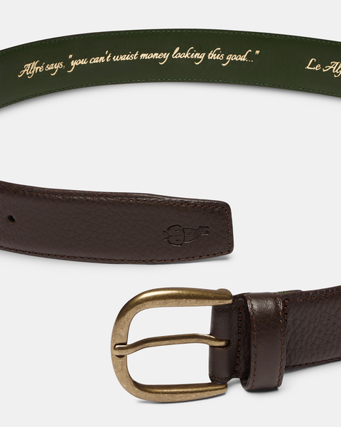 "Le Belt" Dark Brown Pebble Grain Leather