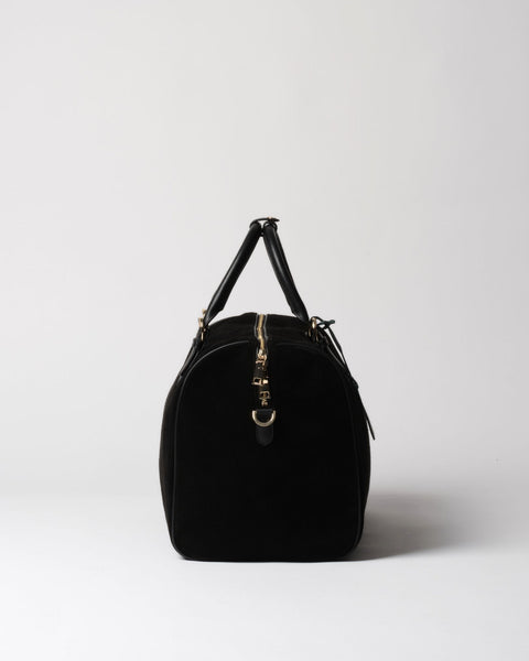 Black Suede Weekender Bag