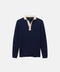 Navy Cotton Cable Knit Rugby