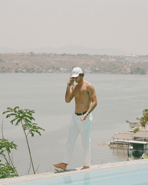 White Linen Blend Trouser