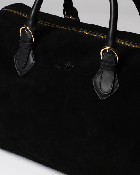 Black Suede Weekender Bag