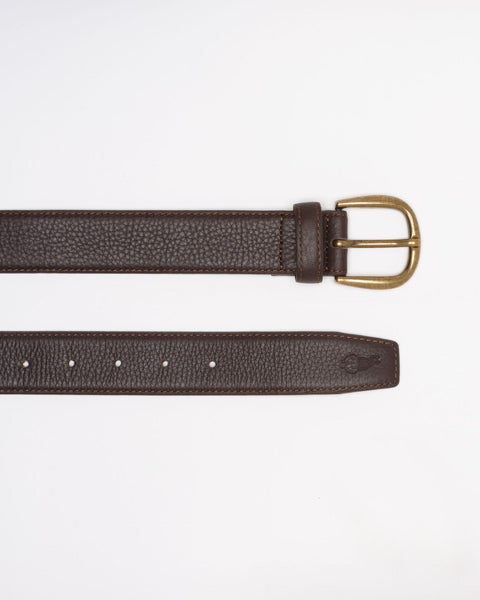 "Le Belt" Dark Brown Pebble Grain Leather