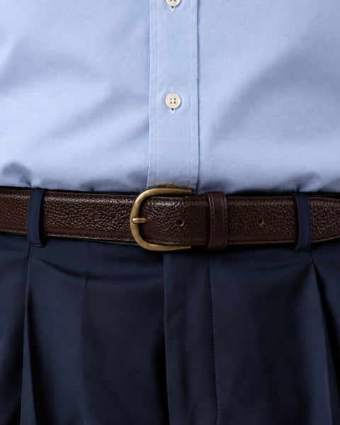 "Le Belt" Dark Brown Pebble Grain Leather