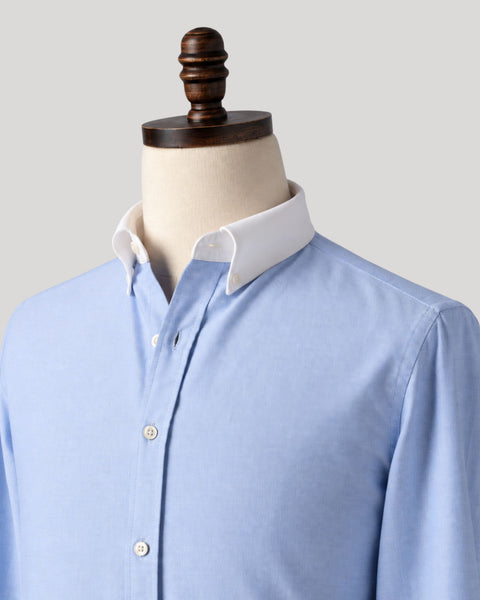 Classic Blue Contrast Collar Oxford Shirt