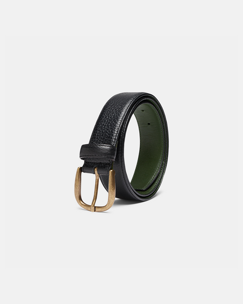 "Le Belt" Black Pebble Grain Leather