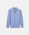 Marina Blue Wide Stripe Summer Chambray Shirt