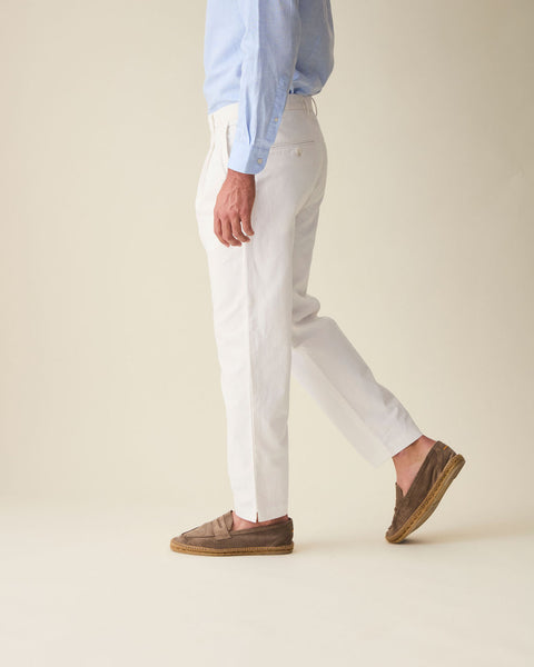 White Linen Blend Trouser
