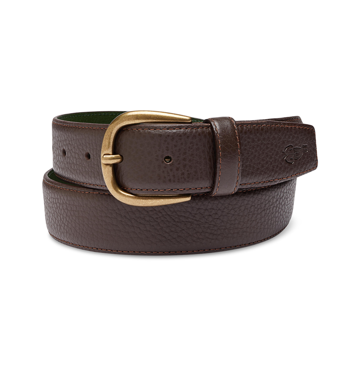 "Le Belt" Brown Pebble Grain Leather Le Alfré