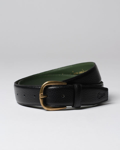 "Le Belt" Black Pebble Grain Leather