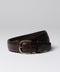 Dark Brown Crocodile Embossed Leather Belt