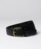 Black Crocodile Embossed Leather Belt