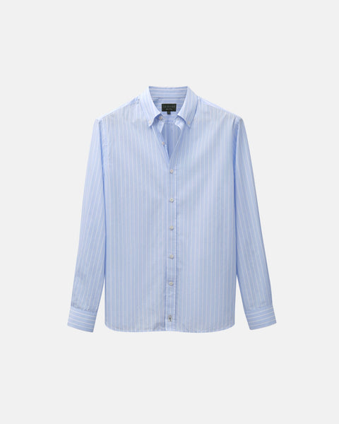Light blue striped shirt on a white background