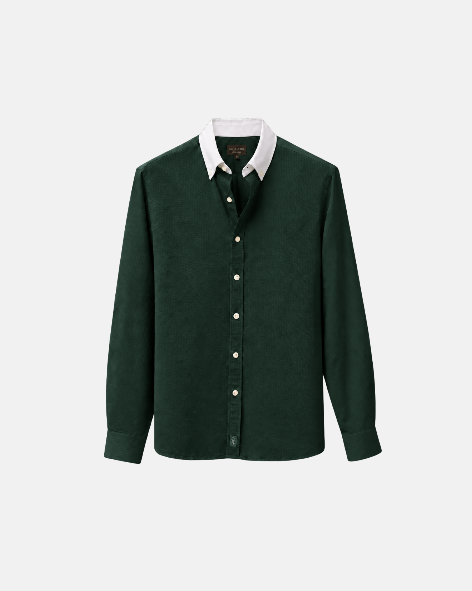 hunter green dress shirt 'Le Original' Contrast Collar Oxford negro