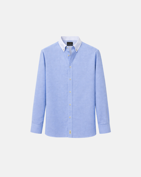 'Le Original' Blue Contrast Collar Oxford Shirt