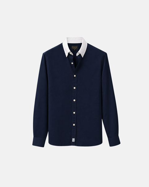 Classic Navy Contrast Collar Oxford Shirt
