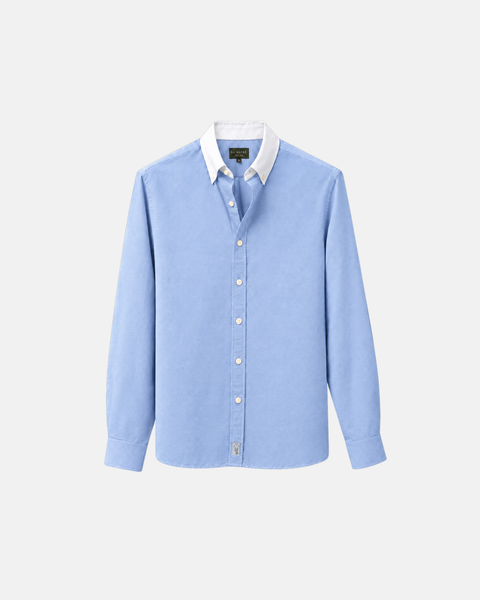 Classic Blue Contrast Collar Oxford Shirt