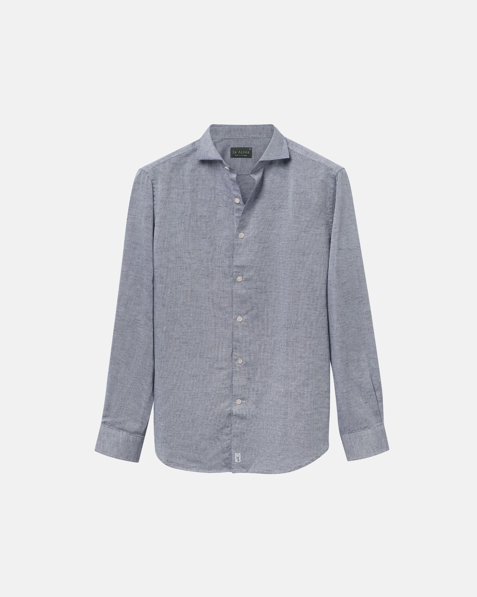 Classic Asphalt Black Linen-Blend Shirt | Le Alfr L Classic Asphalt Black Linen-Blend Shirt | Le Alfr L