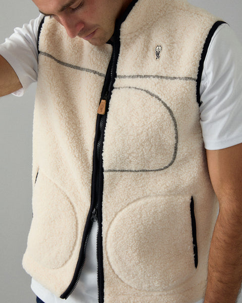 Alfré Cream Fleece Gilet