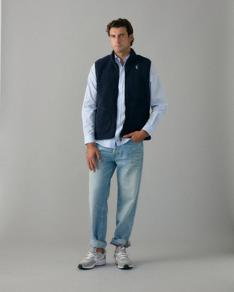 Alfré Navy Fleece Gilet