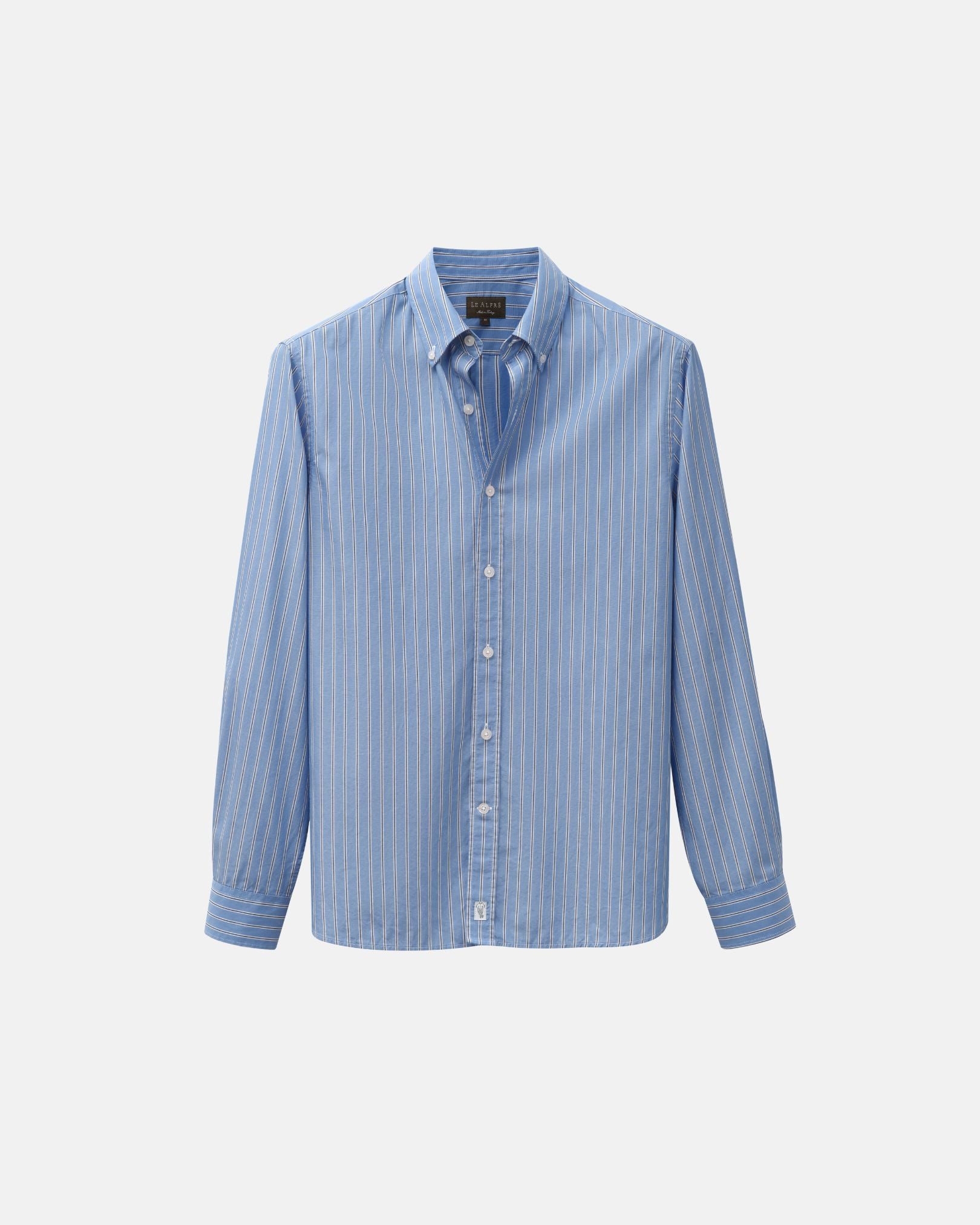 Retro Blue Stripe Dress Shirt