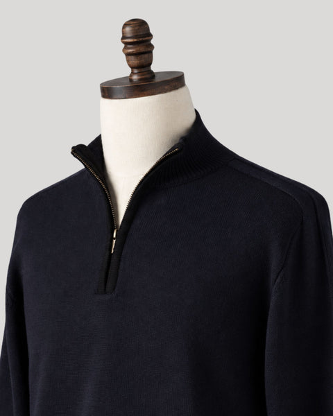 Classic Navy Quarter-Zip Sweater