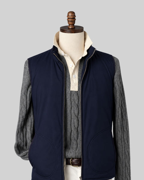 Classic Grey Cotton Cable Knit Rugby (PRE-ORDER)