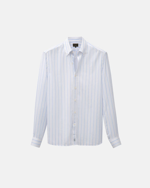 white dress shirt with black stripes The Corcoran Dress Shirt | White Collar | French Cuff main image 0