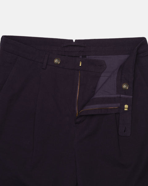 Navy Linen Blend Trouser