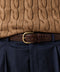 Dark Brown Crocodile Embossed Leather Belt