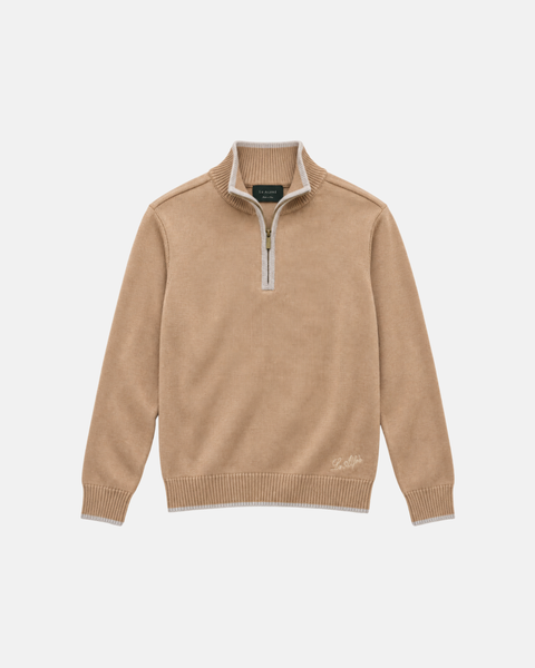 Classic Beige Quarter-Zip Sweater