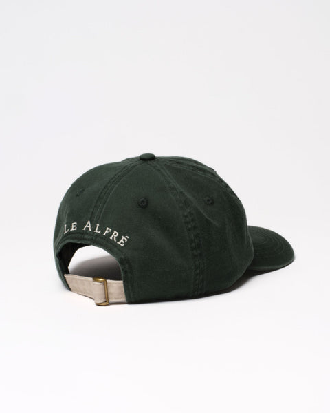 Green cap with 'LE ALFRE' branding on a white background