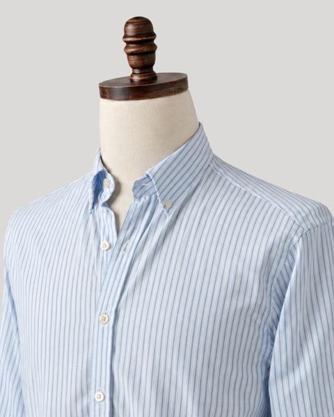 Aqua Thin Stripe Poplin Shirt