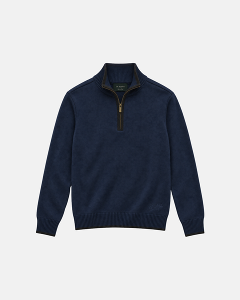 Classic Navy Quarter-Zip Sweater