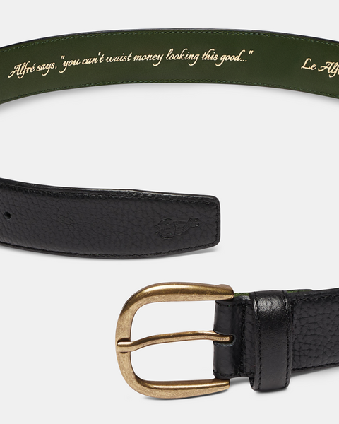 "Le Belt" Black Pebble Grain Leather