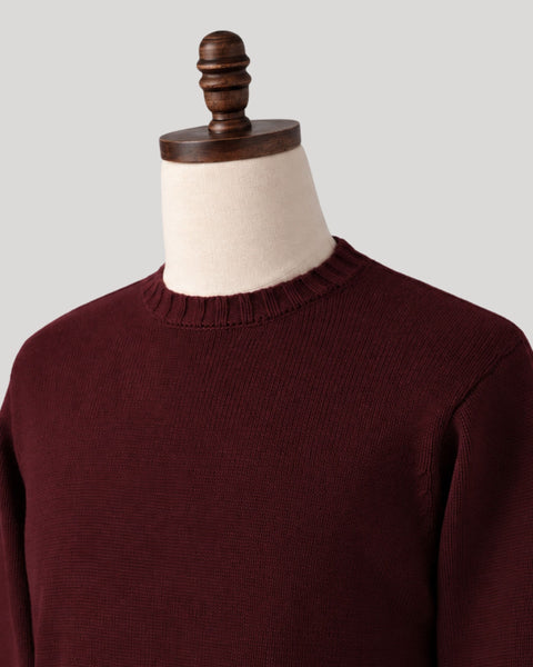 Classic Burgundy Cotton Crewneck Sweater (PRE-ORDER)