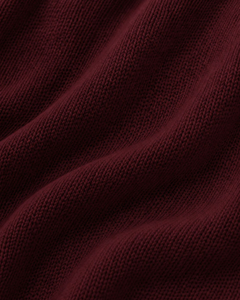 Classic Burgundy Cotton Crewneck Sweater (PRE-ORDER)