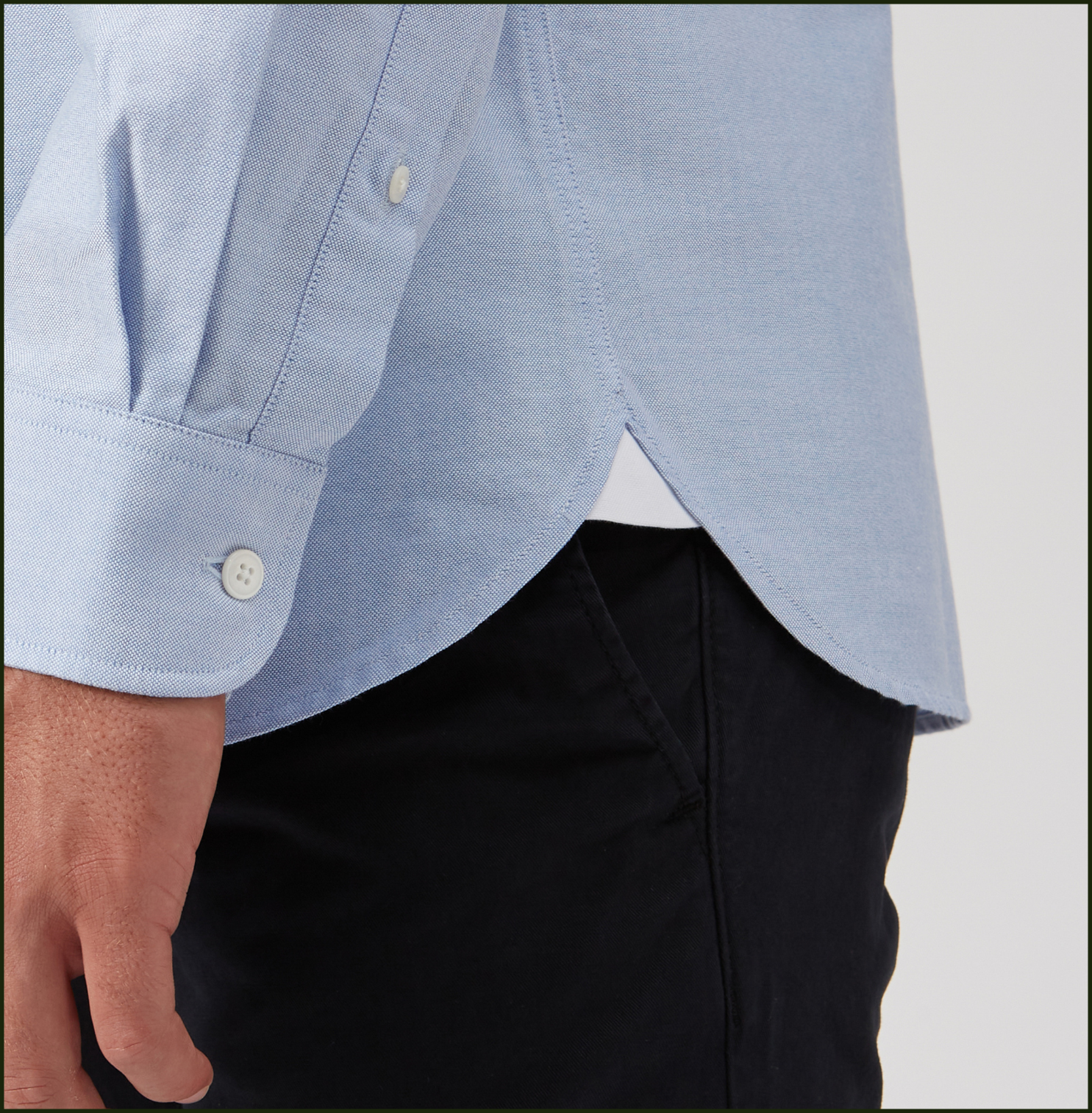 'Le Original' Blue Contrast Collar Oxford Shirt