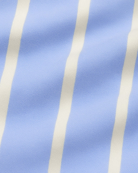 Marina Blue Wide Stripe Summer Chambray Shirt