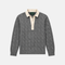 Classic Grey Cotton Cable Knit Rugby (PRE-ORDER)