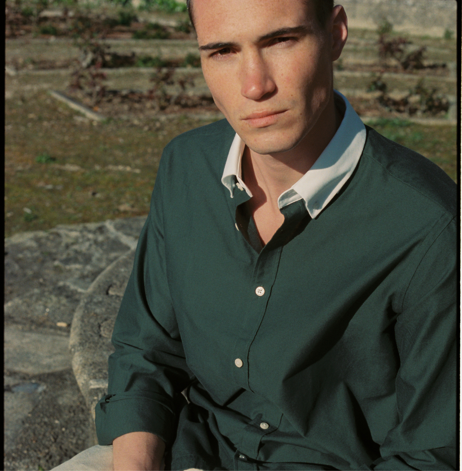 Dark green online oxford shirt