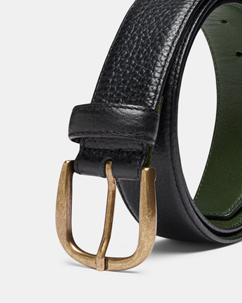 "Le Belt" Black Pebble Grain Leather