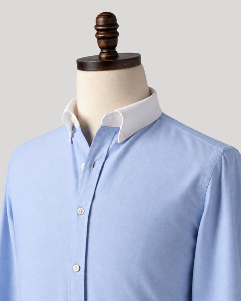 Classic Blue Contrast Collar Oxford Shirt