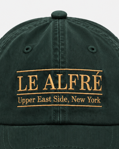 Le Alfré Upper East Side Hunter Green Throwback Cap