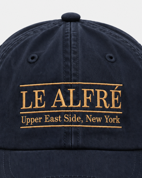 Le Alfré Upper East Side Navy Throwback Cap (PRE-ORDER)