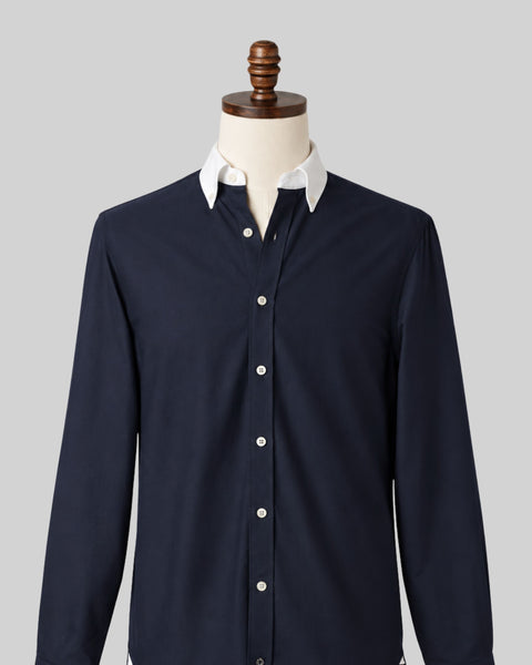 Classic Navy Contrast Collar Oxford Shirt