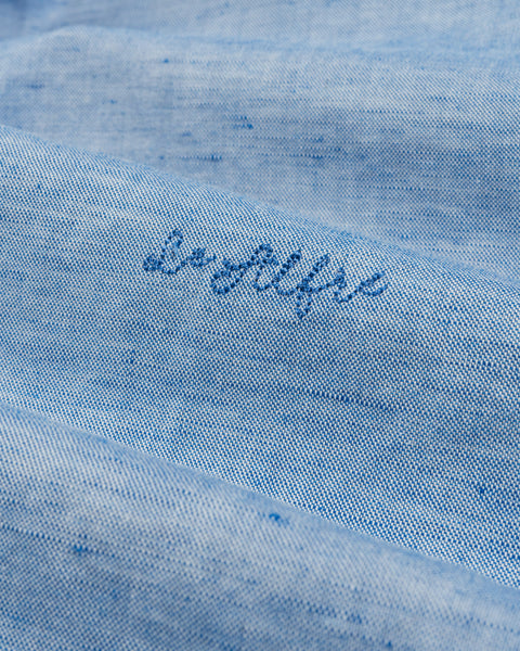 Classic Blue Linen-Blend Shirt