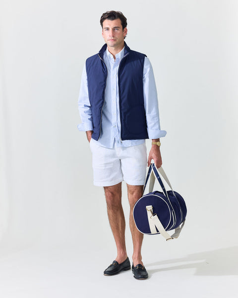 Blue Stripe Contrast Collar Oxford Shirt